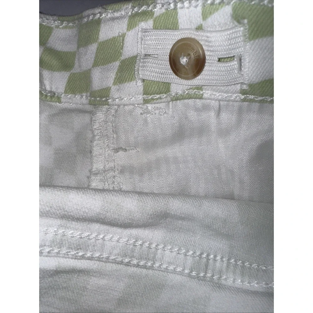 Abercrombie Kids Girls' Mid-Rise Midi Shorts, Green &‎ White Check,  Size 13-14